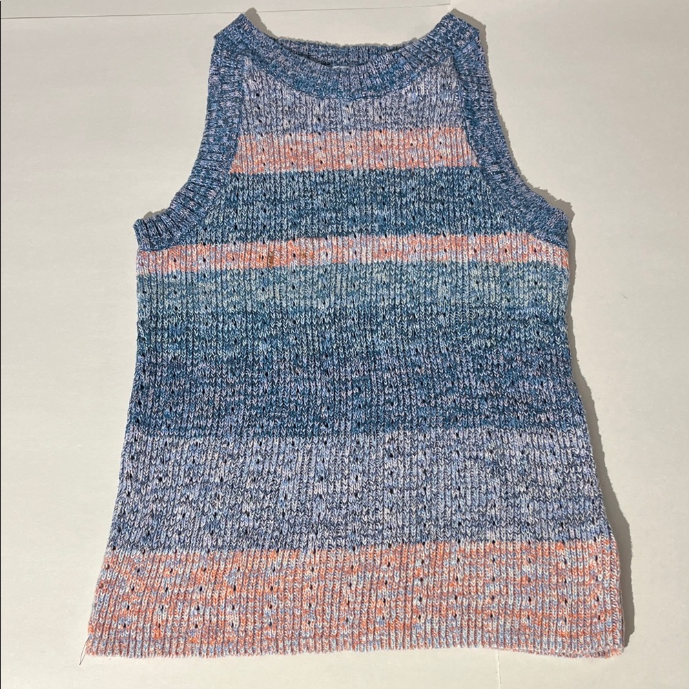 GAP Racer Tank Top Sweater 100% Cotton Spring Blue Pink Small
